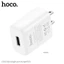 Củ sạc HOCO C134 12W USB – Sạc ổn định 2.4A, củ sạc mini cho điện thoại