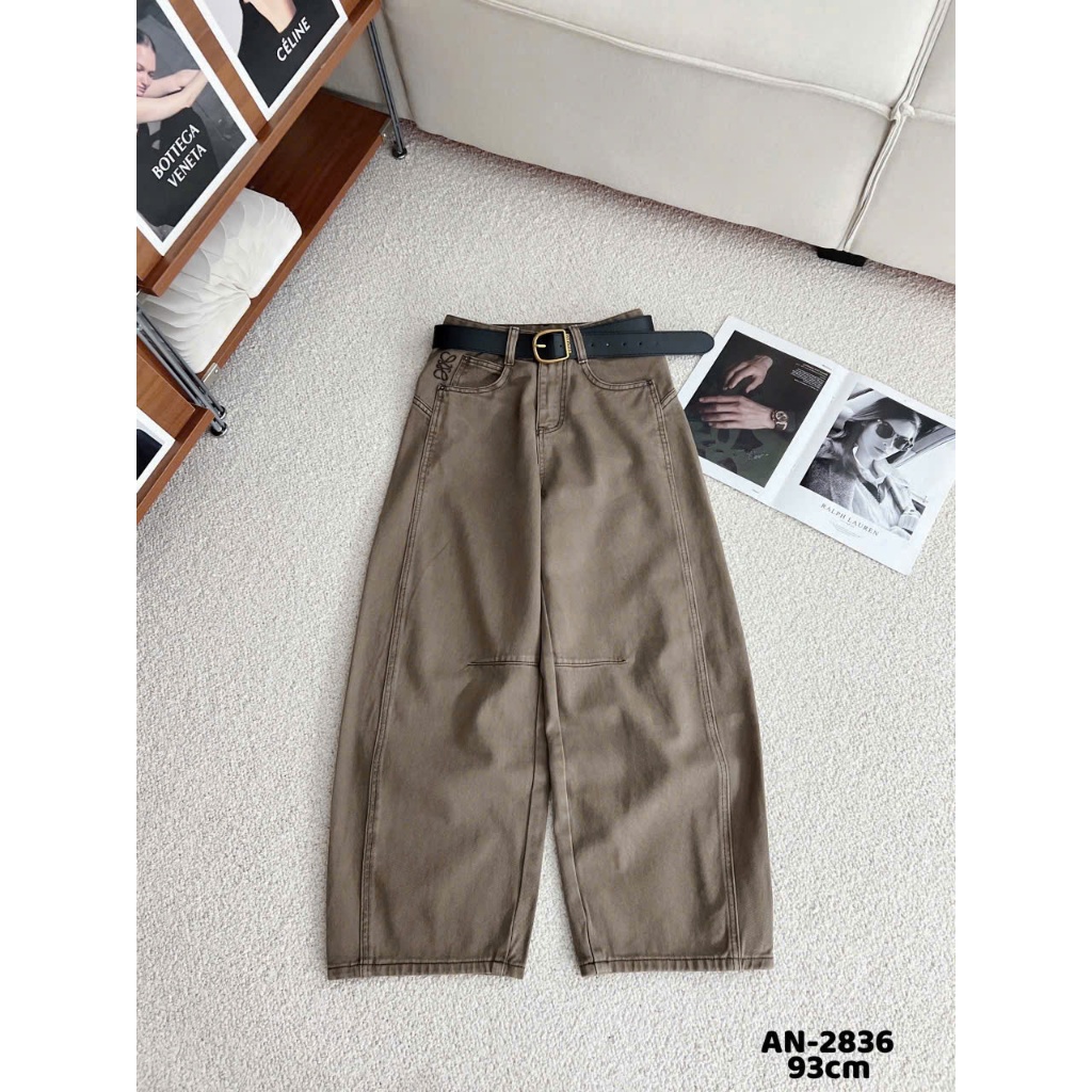 [Sẵn/QC] Quần Jeans Nữ Dáng Boom Thụng Dài 95/25cm Chất Mềm Đủ Màu Tặng Kèm Đai #2836