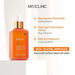 Serum Maxclinic Vita-10 Vital Ampoule dưỡng trắng mờ thâm Tinh chất Maxclinic dưỡng da Vita-10 100ml - Kosmi Beauty