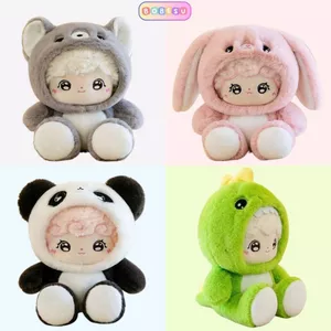 Gấu Bông Búp Bê Cosplay Động Vật Cute, Gấu Bông Đội Mũ Thỏ,Cún,Panda,Khủng Long Làm Quà Tặng Cho Bé,Bạn Trai,Gái