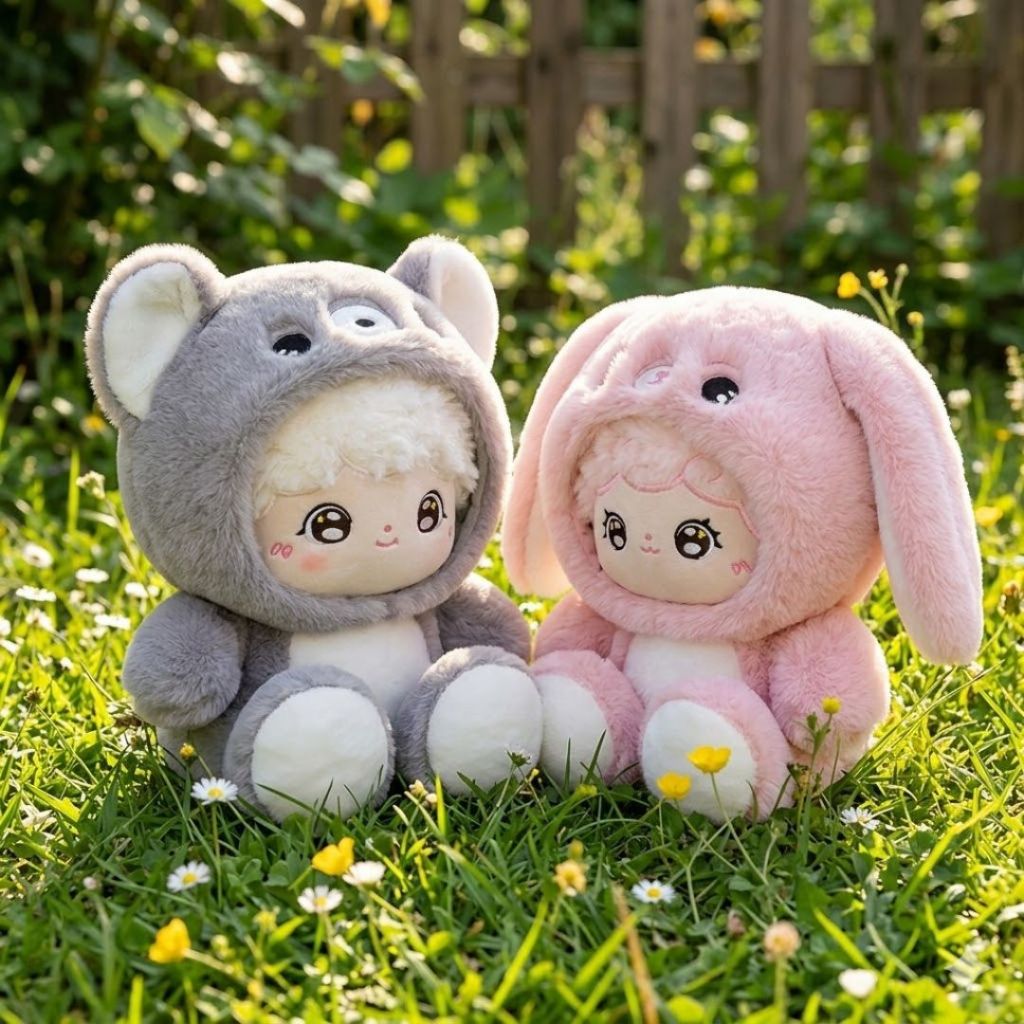Gấu bông búp bê bé trai mặc đồ thú, Gấu bông cosplay Thỏ, Gấu Trúc, Cún, Khủng Long Quà Tặng Cho Bé,Bạn Trai/Gái