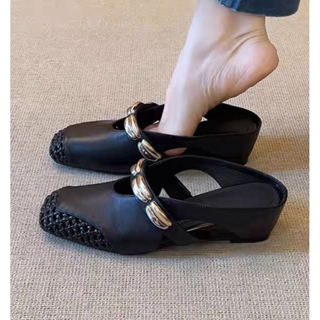 Giày nữ phong cách mũi vuông siêu mềm