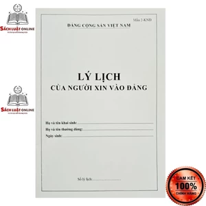 Lý lịch của người xin vào đảng (Bìa Trắng 32 trắng)