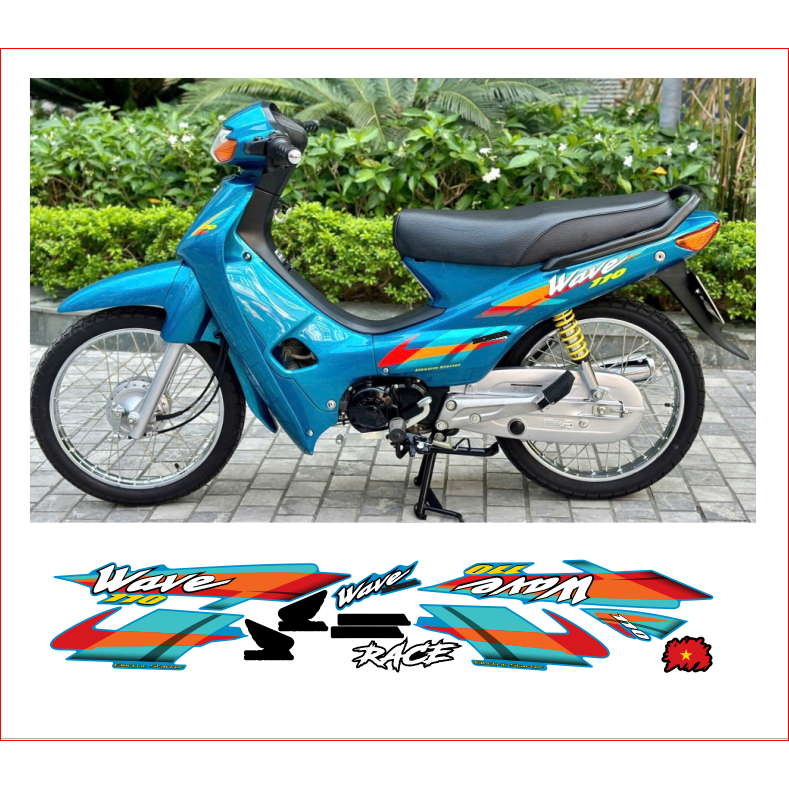 Tem rời wave 110 đời 2004 cao cấp chất liệu in 3 lớp chống nước không phai màu.