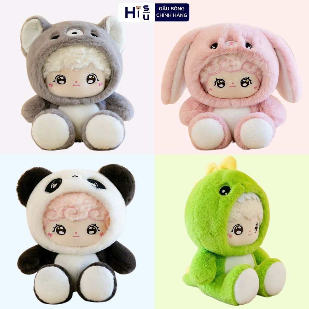 Gấu Bông Búp Bê Cosplay Thỏ,Gấu trúc,Khủng Long,Cún, Gấu Bông Bé Trai Mặc Đồ Dễ Thương Làm Quà Tặng Cho Bé, Bạn Trai/Gái
