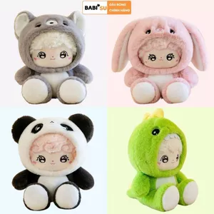 Gấu bông búp bê bé trai mặc đồ thú, Gấu bông cosplay Thỏ, Gấu Trúc, Cún, Khủng Long Quà Tặng Cho Bé,Bạn Trai/Gái
