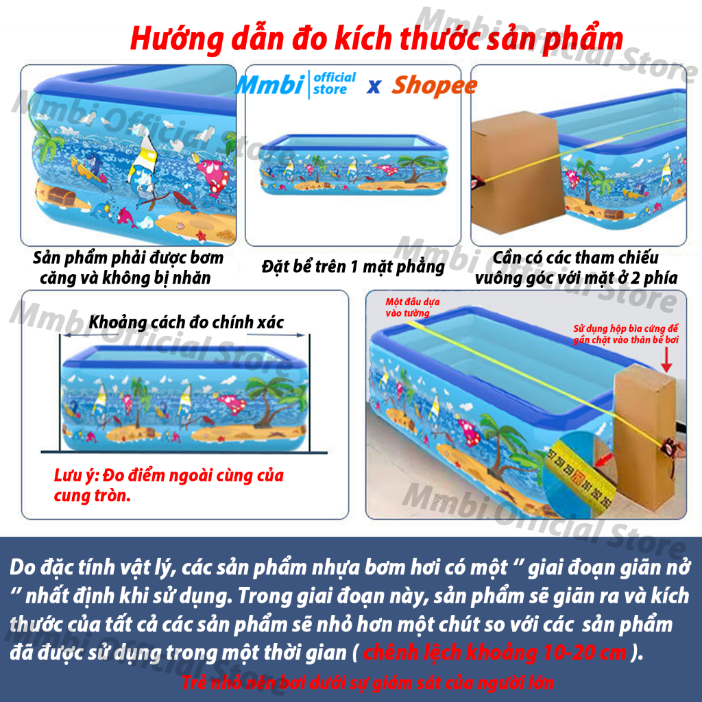 Bể bơi phao bơm hơi 3 tầng cho bé cao cấp – Siêu dày, bền đẹp, an toàn cho bé, giữ hơi lâu, rộng rãi