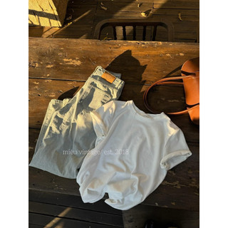 𝐗𝐮𝐚𝐧 𝐒-𝐒𝐔𝐍𝐑𝐈𝐒𝐄 | (Sẵn) Áo Thun Cotton Trơn Basic Cổ Tròn Form Vừa Vặn