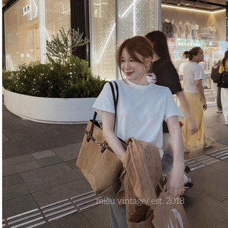 𝐗𝐮𝐚𝐧 𝐒-𝐒𝐔𝐍𝐑𝐈𝐒𝐄 | (Sẵn) Áo Thun Cotton Trơn Basic Cổ Tròn Form Vừa Vặn