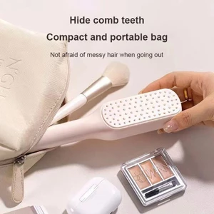 Lược Chải Tóc Tự Làm Sạch, Lược Chống Tĩnh Điện ABS Magic Có Thể Thu Vào, Quà Tặng Làm Mịn Tự Làm Sạch Lược Làm Tóc