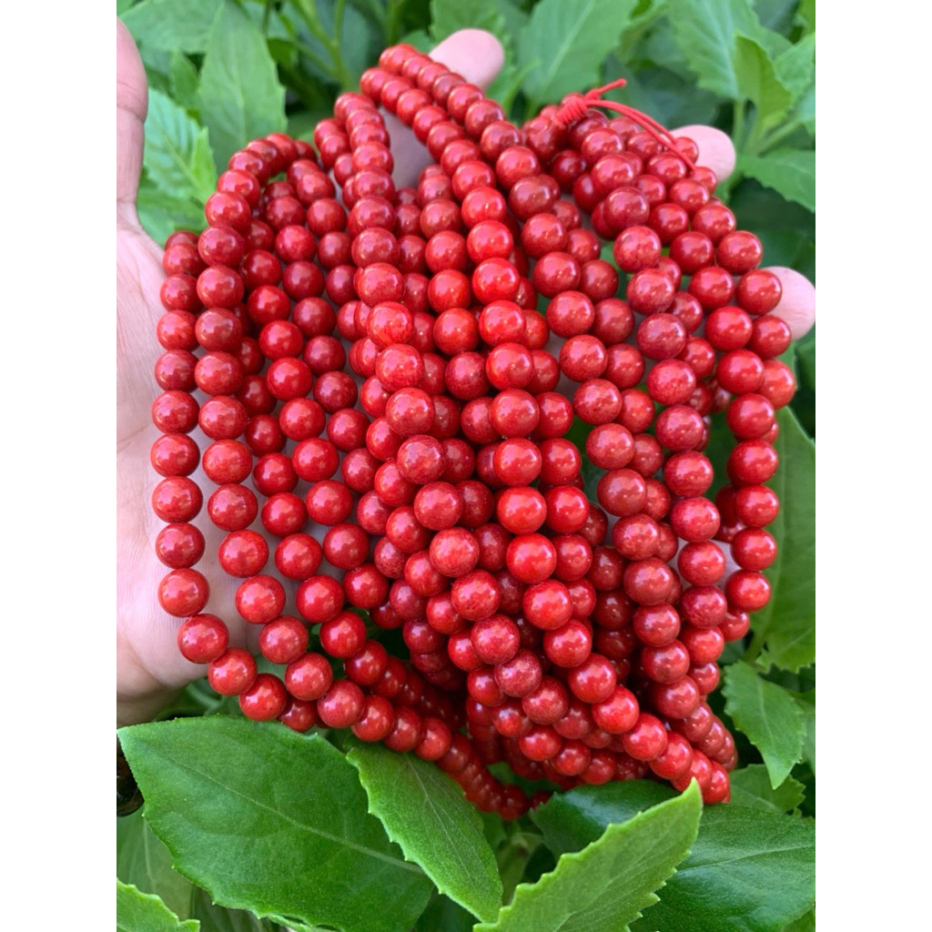 chuỗi 108 hạt 8ly san hô đỏ