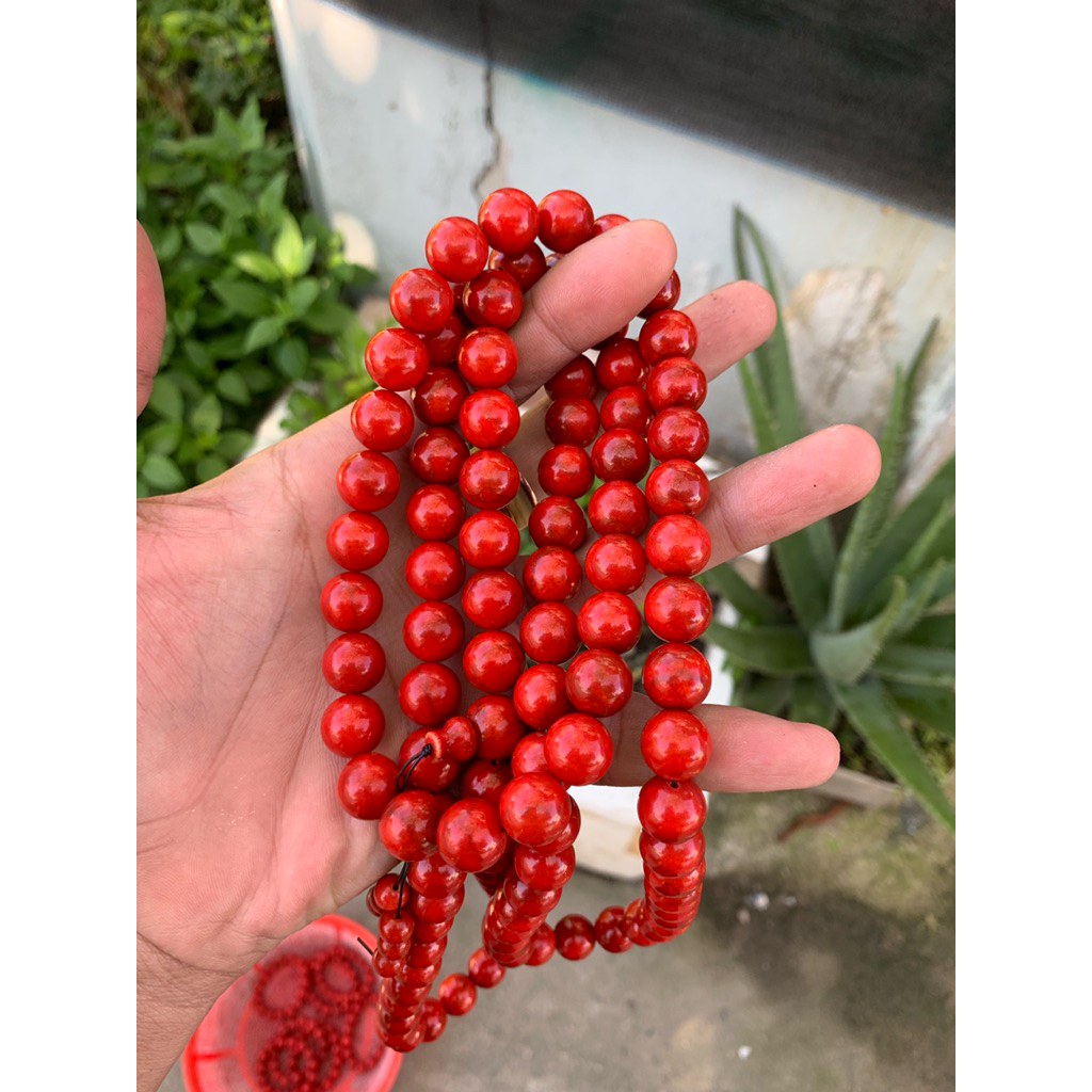 chuỗi 108 hạt 8ly san hô đỏ