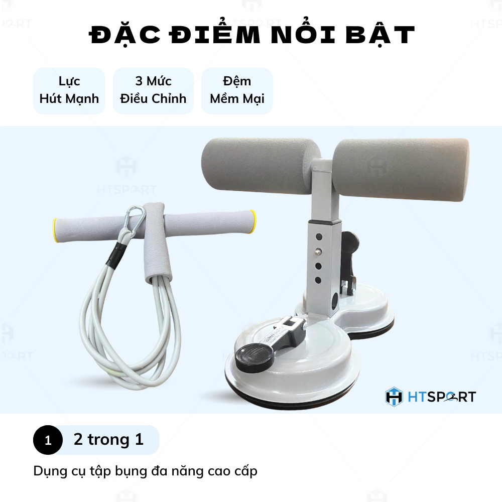 Dụng Cụ Gập Bụng 2 Trong 1 Kèm Dây Kéo Đàn Hồi 4 Ống, Hỗ Trợ Luyện Tập Cơ Bụng, Eo, Tay Tại Nhà