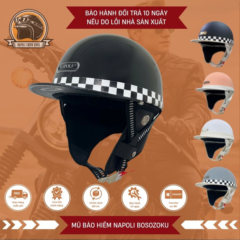 Mũ Bảo Hiểm Napoli Nửa Đầu CHÍNH HÃNG Nón Bảo Hiểm Napoli Bosozoku Japan Style Vintage