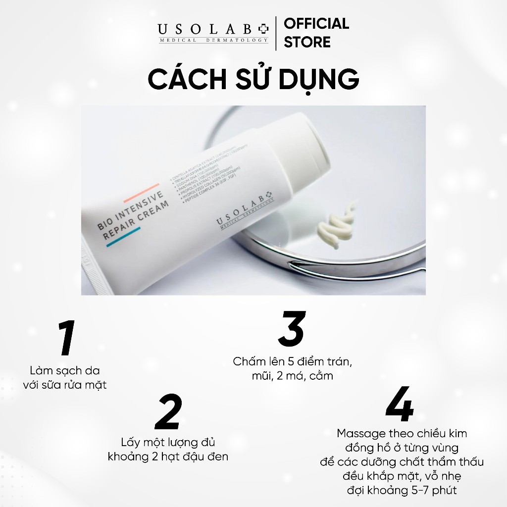 Kem dưỡng tế bào gốc Bio Intensive Repair Cream USOLAB - Giúp phục hồi da, chống lão hoá 50ml