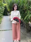 Set đồ lam, set pháp phục áo tay lở thêu xịn chất Phi Tuyết nút bọc kèm quần dài 3 màu
