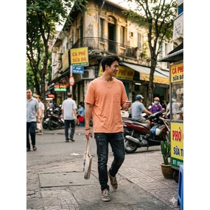 : Áo thun nam basic form rộng (relaxed fit), thoải mái dễ mặc (Ảnh Thật Trải Sàn)
