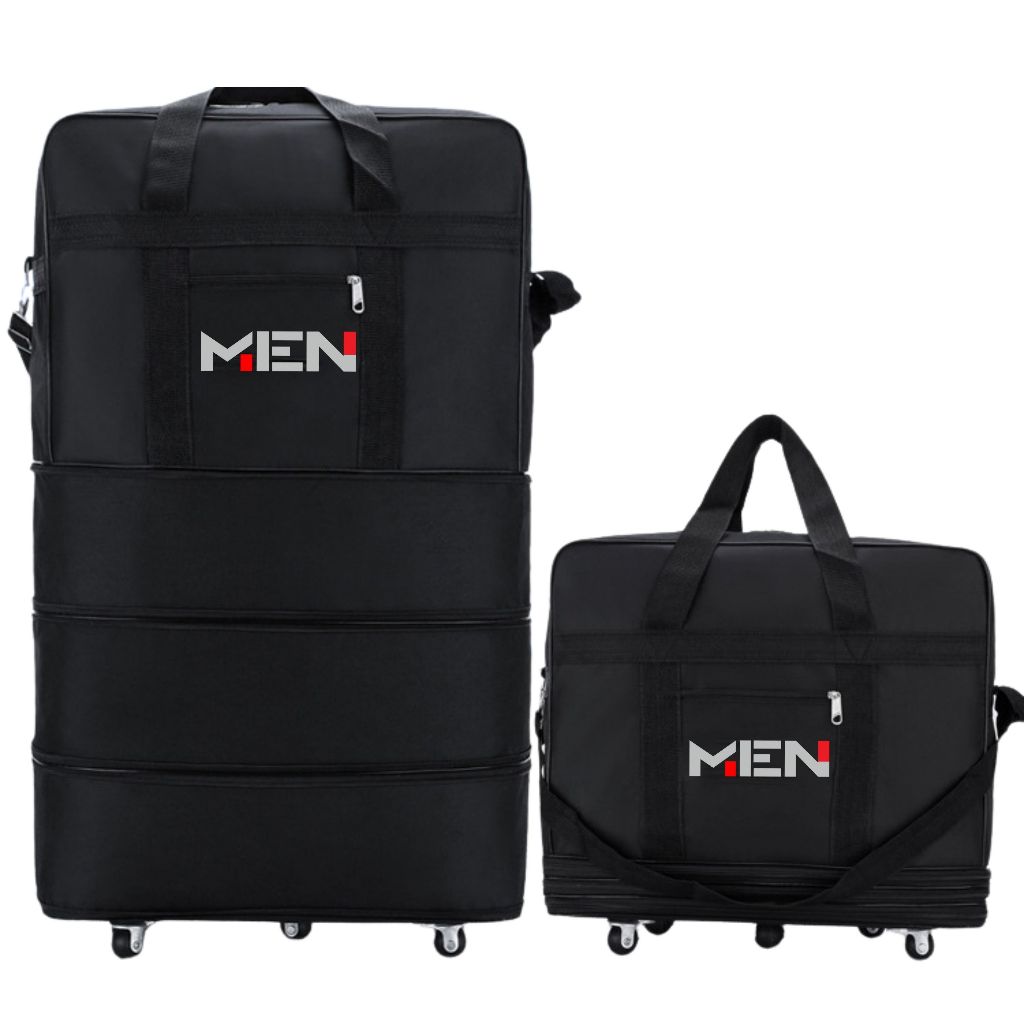 Túi gấp gọn 5 bánh xe M.E.N 3 size full đen chống thấm [MẪU MỚI]