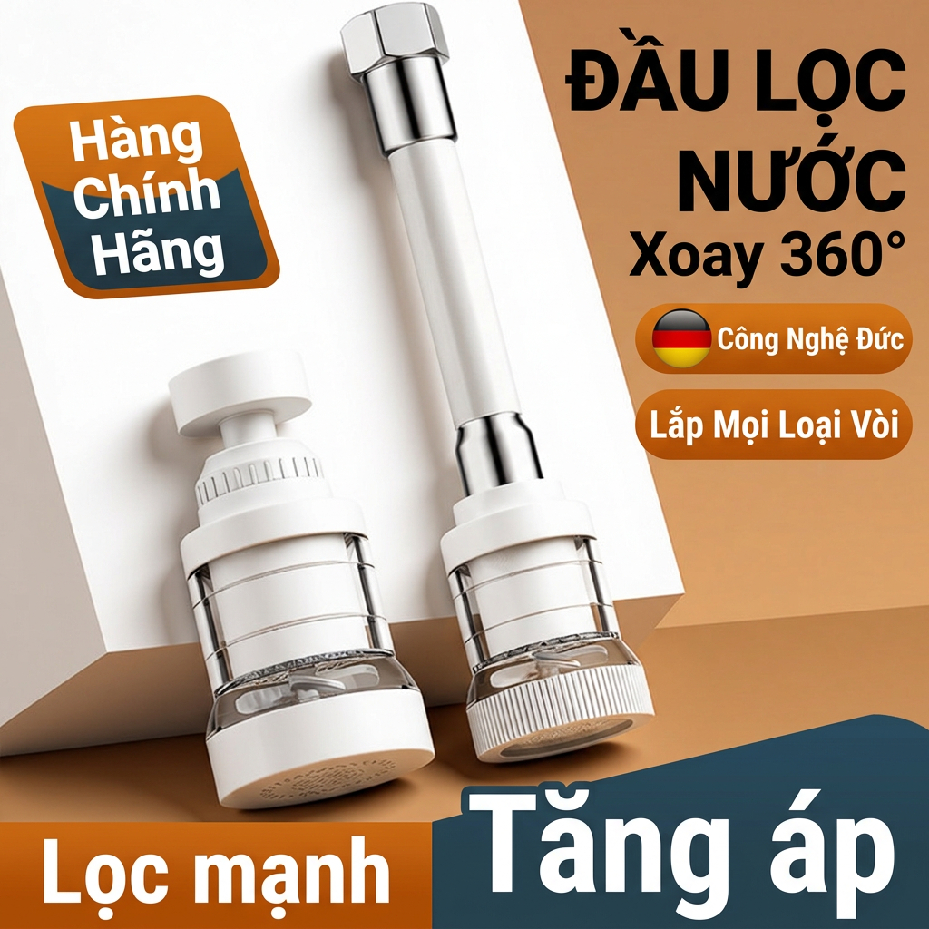 Đầu Lọc Nước Tại Vòi Thế Hệ Mới, Vòi Lọc Nước Nhà Bếp Xoay 360 Độ Tăng Áp SUNINLIFE