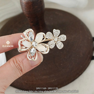 Kẹp tóc nữ Eleanor Accessories hình hoa đính đá phụ kiện tóc kẹp tóc mái 11170