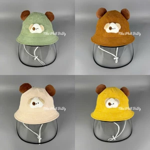 NÓN CHỐNG DỊCH/ CHỐNG BỤI GẤU DÂU CHO BÉ TRAI BÉ GÁI 1-3 TUỔI KÉM MÀN CHE BẢO HỘ AN TOÀN CHO BÉ