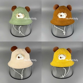 NÓN CHỐNG DỊCH/ CHỐNG BỤI GẤU DÂU CHO BÉ TRAI BÉ GÁI 1-3 TUỔI KÉM MÀN CHE BẢO HỘ AN TOÀN CHO BÉ