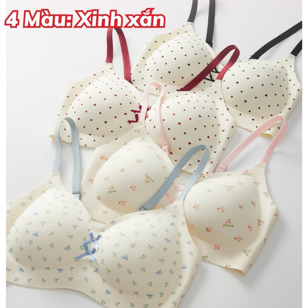 Áo ngực nữ su đúc cao cấp họa tiết hoa nhí đáng yêu ngọt ngào đệm mút 3D nâng ngực SEXY LANIXA A967