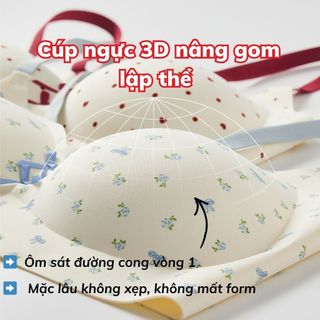 Áo ngực nữ su đúc cao cấp đệm mút vừa gom nâng đỡ ngực chống chảy xệ họa tiết đáng yệu xinh xắn A967