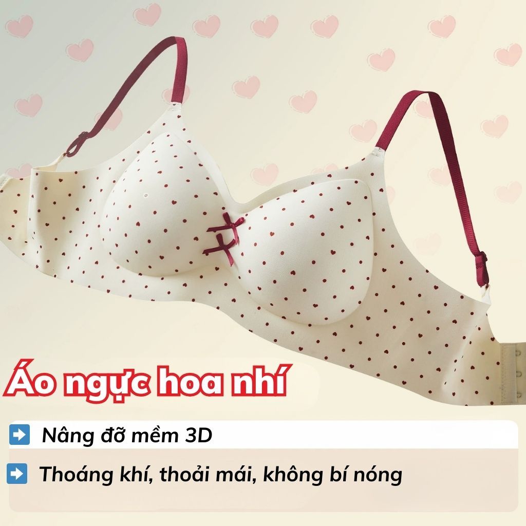 Áo ngực nữ su đúc cao cấp họa tiết hoa nhí đáng yêu ngọt ngào đệm mút 3D nâng ngực SEXY LANIXA A967