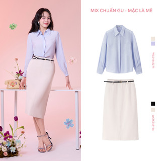 [THANH THỦY x YODY] Chân váy dáng suông YODY Straight có thắt lưng chuẩn công sở WCSK26S106