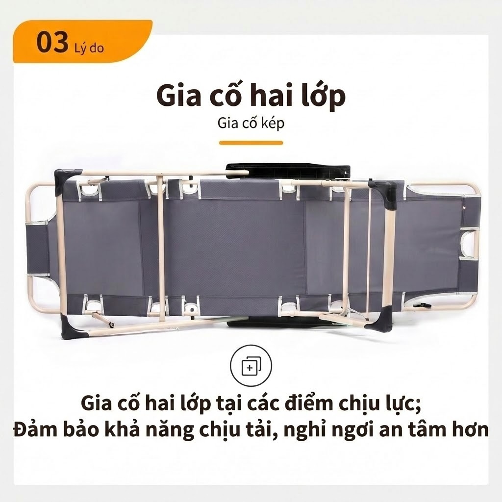 Giường Gấp Văn Phòng CONOCO Có Đệm Ngủ Trưa Chịu Lực Gấp Gọn
