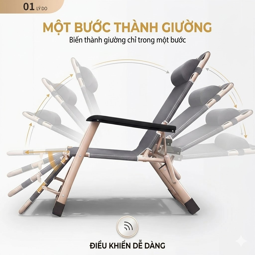 Giường Gấp Văn Phòng CONOCO Có Đệm Ngủ Trưa Chịu Lực Gấp Gọn