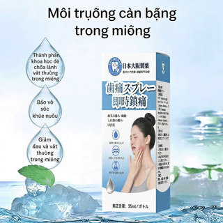 Nhập khẩu Nhật Bản Xịt Chăm Sóc Răng Miệng Kháng Khuẩn Giảm Đau Răng Viêm Nướu 35ml Dành cho người lớn