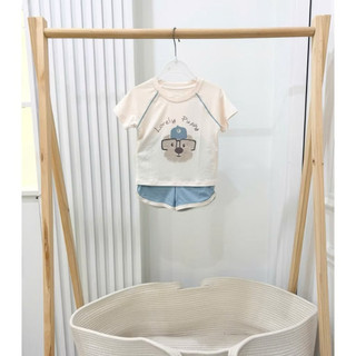 Bộ cộc bé trai thun lạnh mềm mát in hình dễ thương cho bé AMI0500