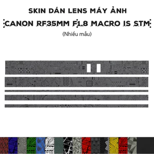Skin dán Lens Canon RF 35mm f1.8 MACRO IS STM (Nhiều mẫu) | Decal Film 3M dán bảo vệ ống kính máy ảnh 35 mm