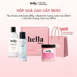 Hộp quà 08/03 - Combo chăm sóc da 3 món Tẩy tế bào chết body + Bodymist hương nước hoa 250ml + Sữa tắm 310ml
