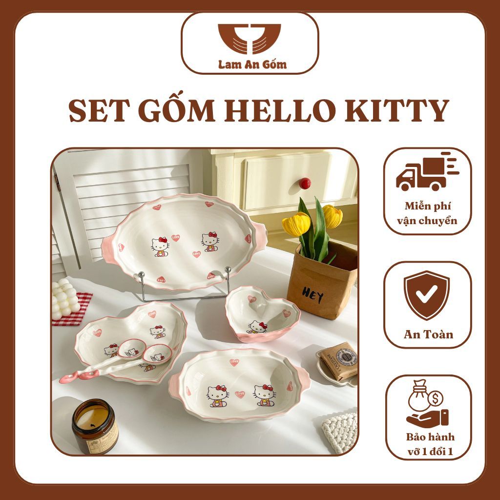 Set bát hello kitty 12 món