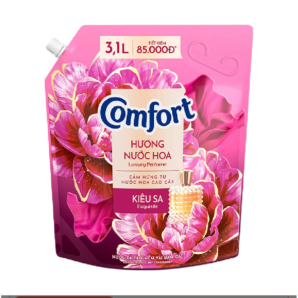 Comfort tui hương nước hoa thiên nhiên mẫu đơn kiêu sa 1.8l - 3.1l