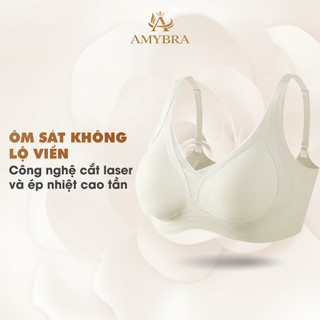 Áo Ngực Nữ Đúc Su Không Gọng Mềm Mại, Áo Lót Nữ Cup V Gom Quả Ngăn Xệ AMYBRA A2377