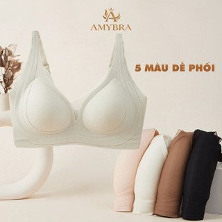 Áo Ngực Nữ Đúc Su Không Gọng Mềm Mại, Áo Lót Nữ Cup V Gom Quả Ngăn Xệ AMYBRA A2377