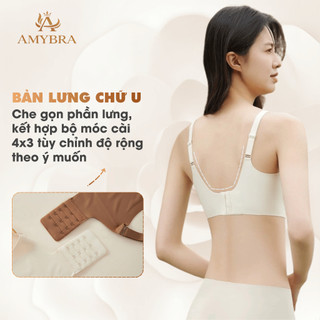 Áo Ngực Nữ Đúc Su Không Gọng Mềm Mại, Áo Lót Nữ Cup V Gom Quả Ngăn Xệ AMYBRA A2377