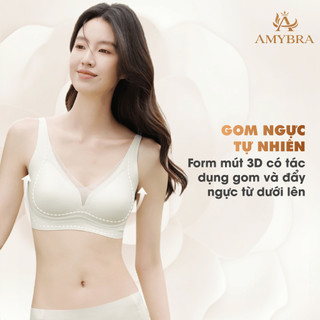 Áo Ngực Nữ Đúc Su Không Gọng Mềm Mại, Áo Lót Nữ Cup V Gom Quả Ngăn Xệ AMYBRA A2377