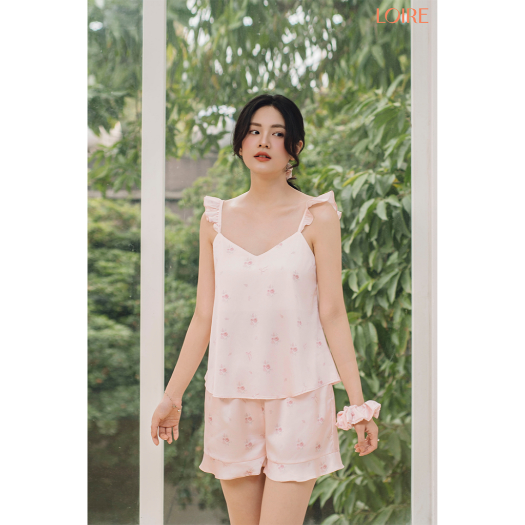 [8/3] Bộ Ngủ Nữ Loire FDMN260355 Lụa Pháp Hoa Nhí