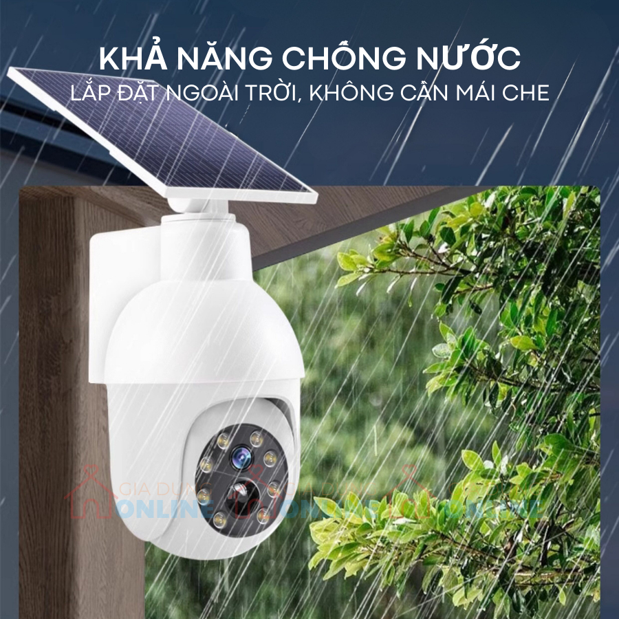 (KHÔNG PHẢI CAMERA) Đèn cảm biến mô hình camera xoay dọa trộm có cảm biến bật đèn khi phát hiện chuyển động dùng tấm pin