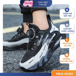 Giày Thể Thao Trẻ Em Cao Cấp - Giày Sneaker Bé Trai Bé Gái Khóa Xoay Thông Minh, Đế Êm Chống Trơn Trượt TH Kids