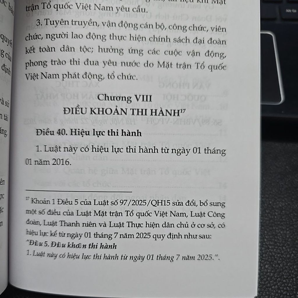 Sách - Luật mặt trận tổ quốc Việt Nam (NXB Lao động)