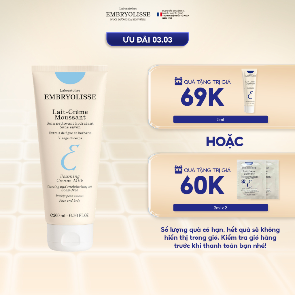 Sữa Rửa Mặt Embryolisse - Hình ảnh thực tế