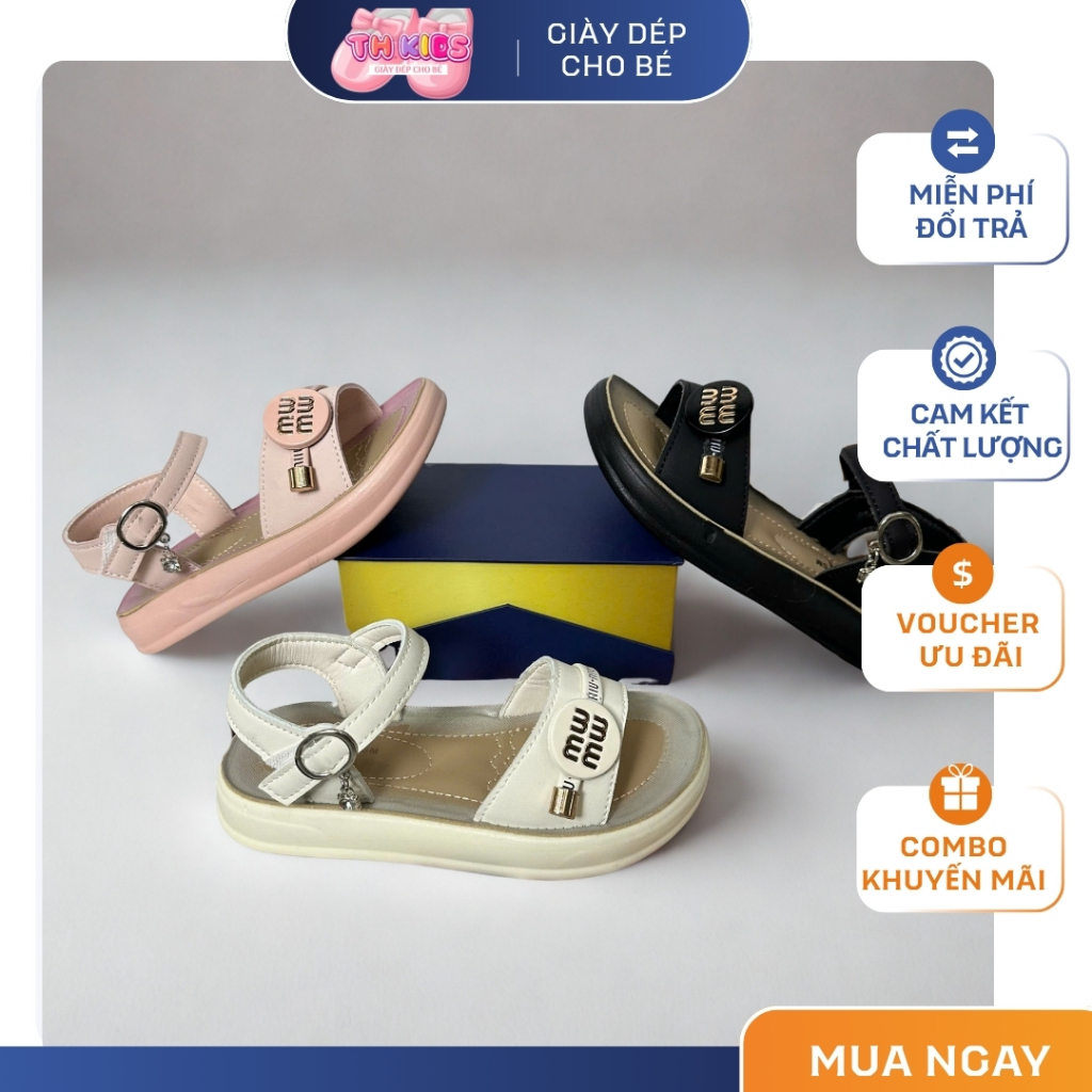 [M079] Sandal Bé Gái Quai Hậu Chữ M Siêu Nhẹ - Giày Sandal Cho Bé Từ 3-10 Tuổi Đế Êm Chân Phong Cách Hàn Quốc Mới