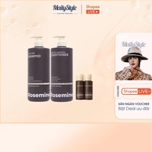 Q60_Combo gội xả Rosemine Scap care 1000ml (chai đen) + tặng kèm set gội xả mini 50ml