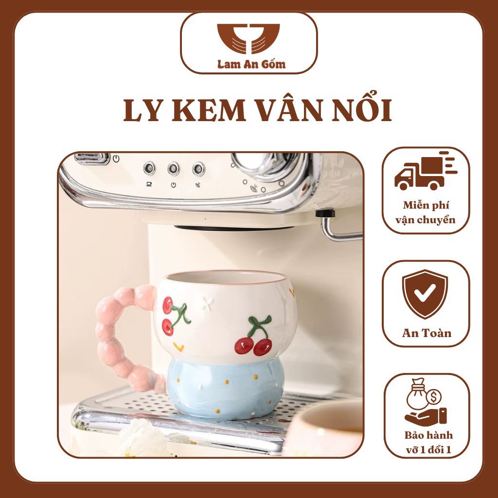 Ly sứ họa tiết nổi 3d